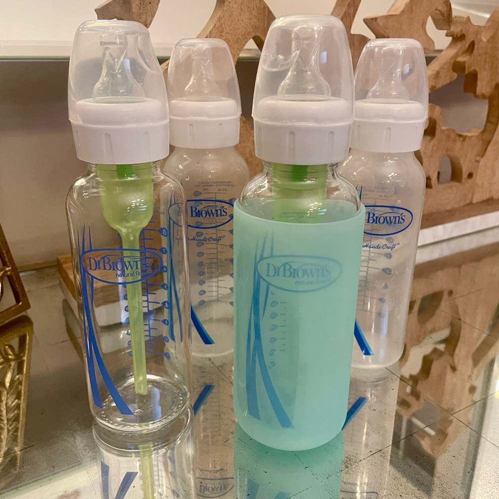 Dr. Brown's Baby Bottles Set (2) glass (2) plastic